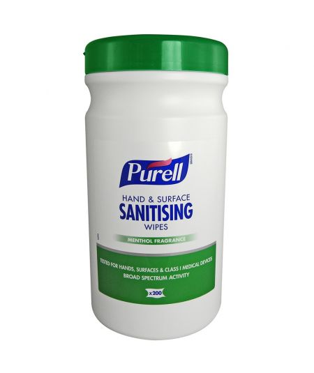 PURELL HAND & SURFACE SANITISING WIPES TUB 6X200