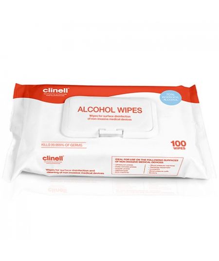 CLINELL ALCOHOL WIPES LARGE PACK 1X100