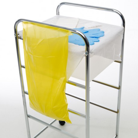 POLY DISPOSABLE BAG W/ADH YELLOW