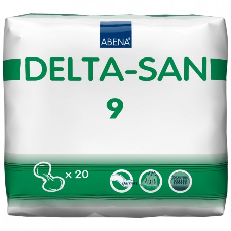 Abena Delta San 9 Shaped Pads Green 4x20