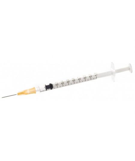 BD Plastipak 1ml Syringe with Needle 25g (Orange) 16mm 1x120